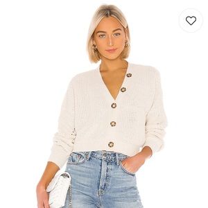 Line & Dot Cream Cropped Cardigan